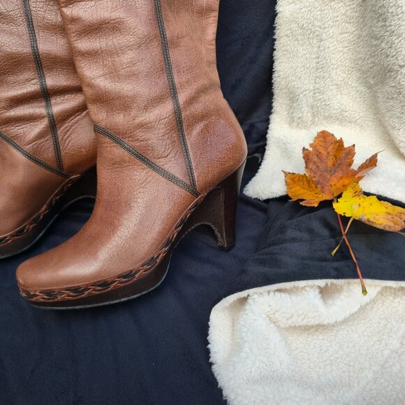 Women's Tall Slip-On Riding Boots Brazilian Leather Knee High by Cole Haan - Picture 6 of 12